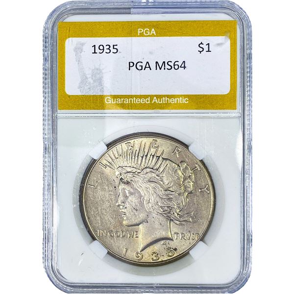 1935 Silver Peace Dollar PGA MS64