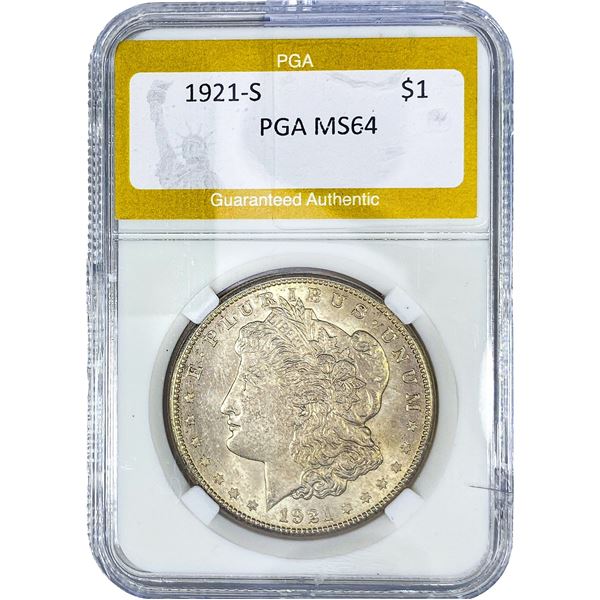 1921-S Morgan Silver Dollar PGA MS64