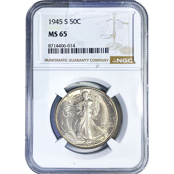 1945-S Walking Liberty Half Dollar NGC MS65