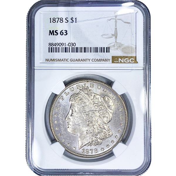 1878-S Morgan Silver Dollar NGC MS63