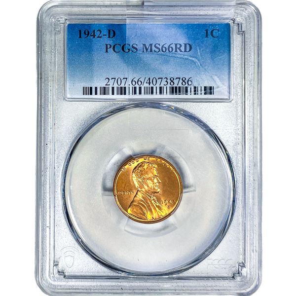 1942-D Wheat Cent PCGS MS66 RD