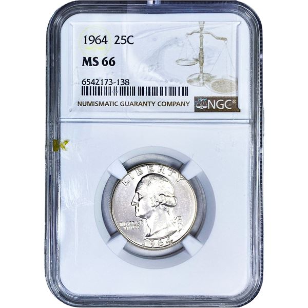1964 Washington Silver Quarter NGC MS66