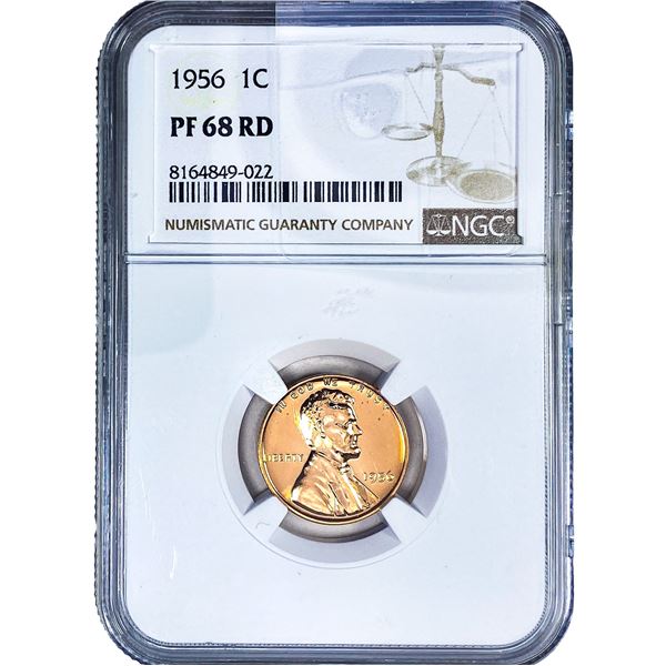 1956 Wheat Cent NGC PF68 RD