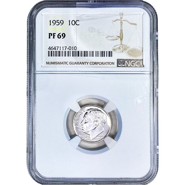 1959 Roosevelt Dime NGC PF69