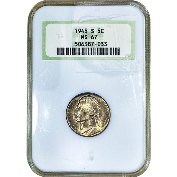 1945-S Jefferson Nickel NGC MS67