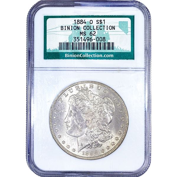 1884-O Morgan Silver Dollar NGC MS62