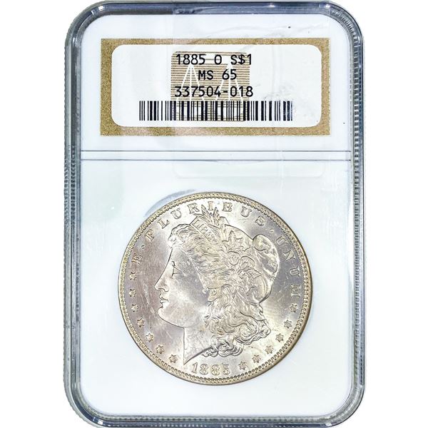 1885-O Morgan Silver Dollar NGC MS65