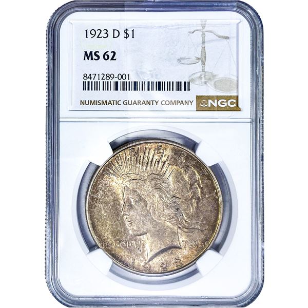 1923-D Silver Peace Dollar NGC MS62