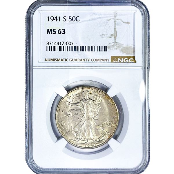 1941-S Walking Liberty Half Dollar NGC MS63
