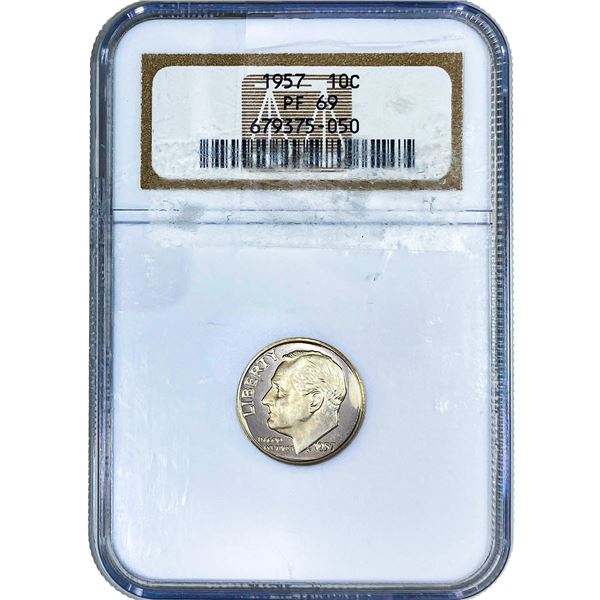 1957 Roosevelt Dime NGC PF69