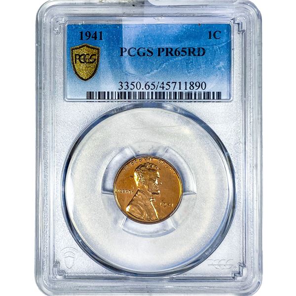 1941 Wheat Cent PCGS PR65 RD