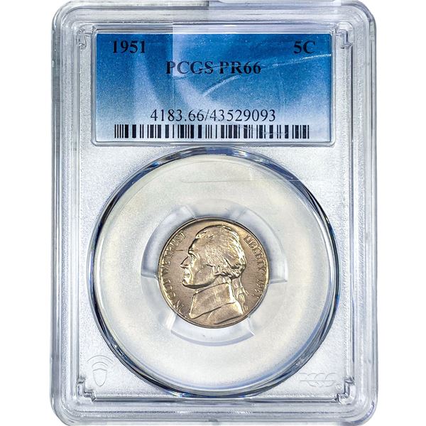 1951 Jefferson Nickel PCGS PR66