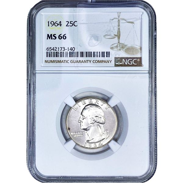 1964 Washington Silver Quarter NGC MS66
