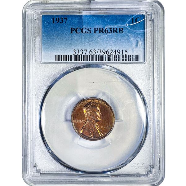 1937 Wheat Cent PCGS PR63 RB