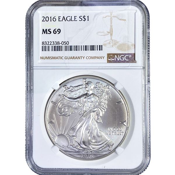 2016 Silver Eagle NGC MS69