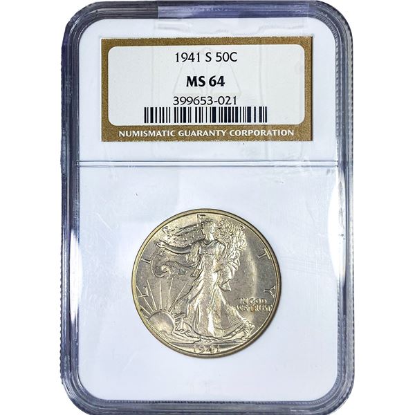 1941-S Walking Liberty Half Dollar NGC MS64