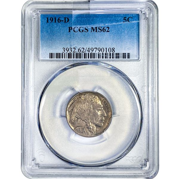 1916-D Buffalo Nickel PCGS MS62