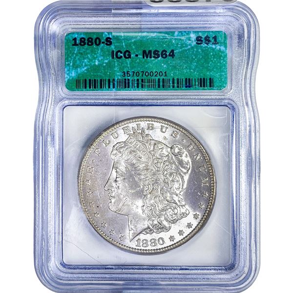 1880-S Morgan Silver Dollar ICG MS64