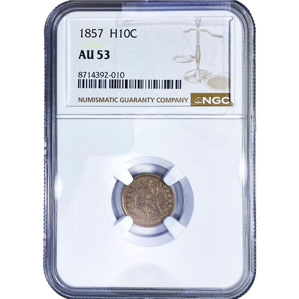 1857 Seated Liberty Half Dime NGC AU53