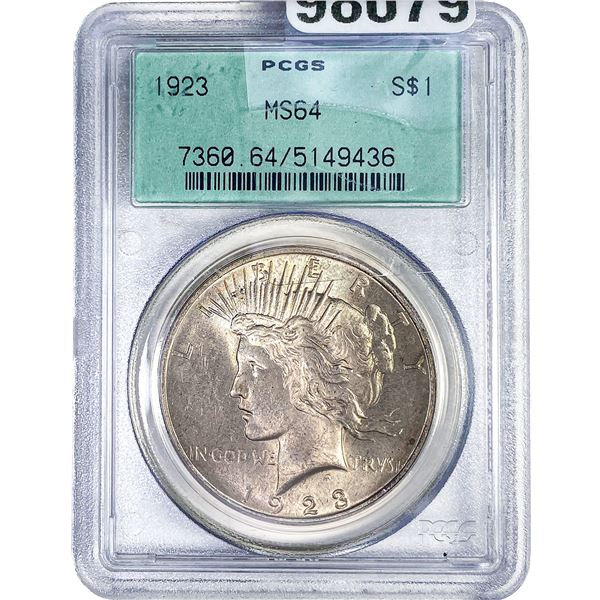 1923 Silver Peace Dollar PCGS MS64