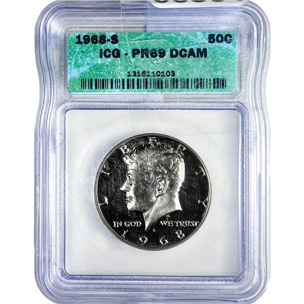 1968-S Kennedy Half Dollar ICG PR69 DCAM