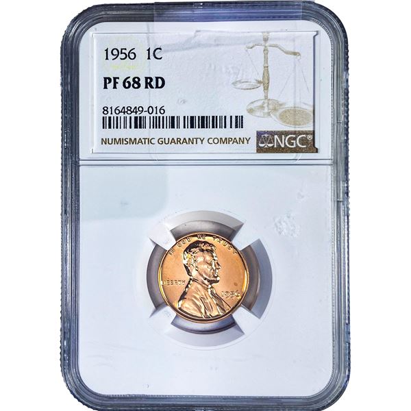 1956 Wheat Cent NGC PF68 RD