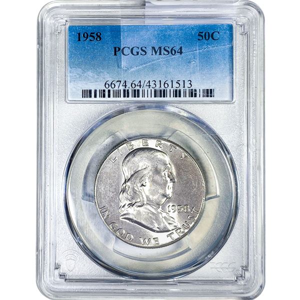 1958 Franklin Half Dollar NGC MS64