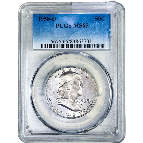 1958-D Franklin Half Dollar PCGS MS65