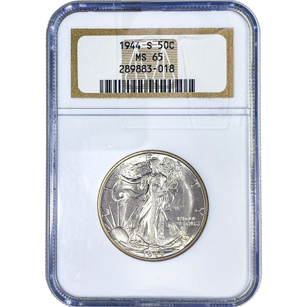 1944-S Walking Liberty Half Dollar NGC MS65