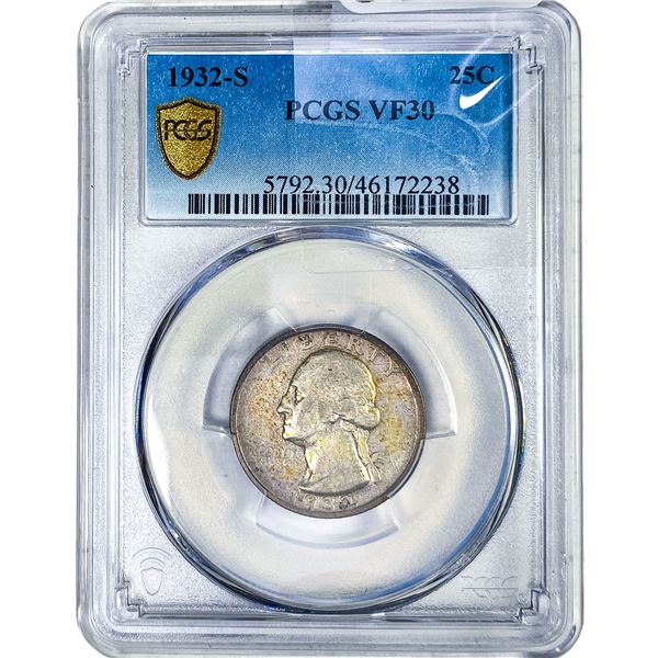 1932-S Washington Silver Quarter PCGS VF30