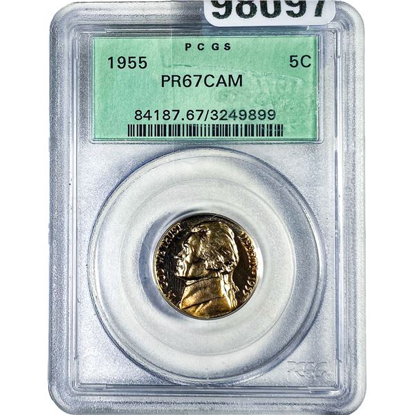 1955 Jefferson Nickel PCGS PR67 CAM