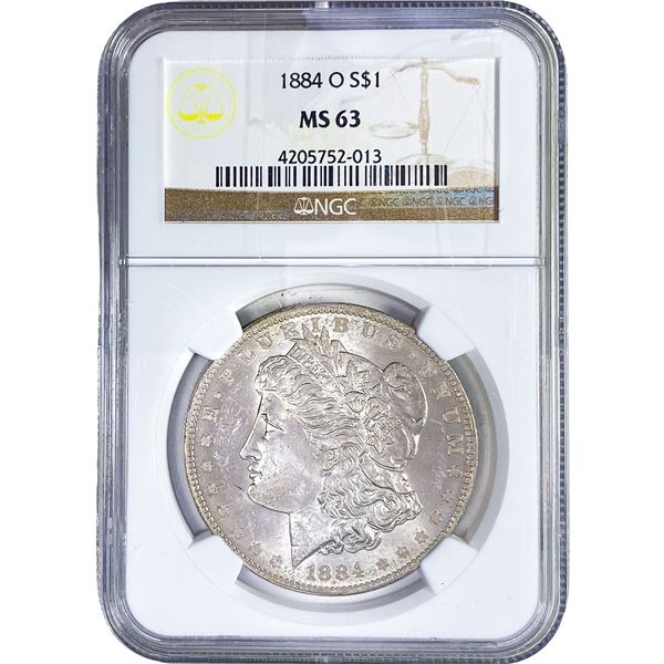 1884-O Morgan Silver Dollar NGC MS63
