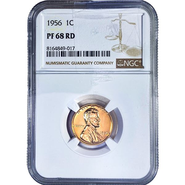 1956 Wheat Cent NGC PF68 RD