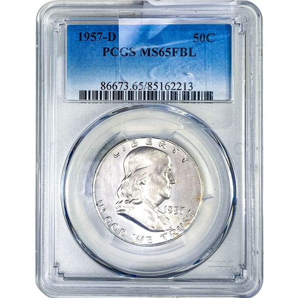 1957-D Franklin Half Dollar PCGS MS65 FBL