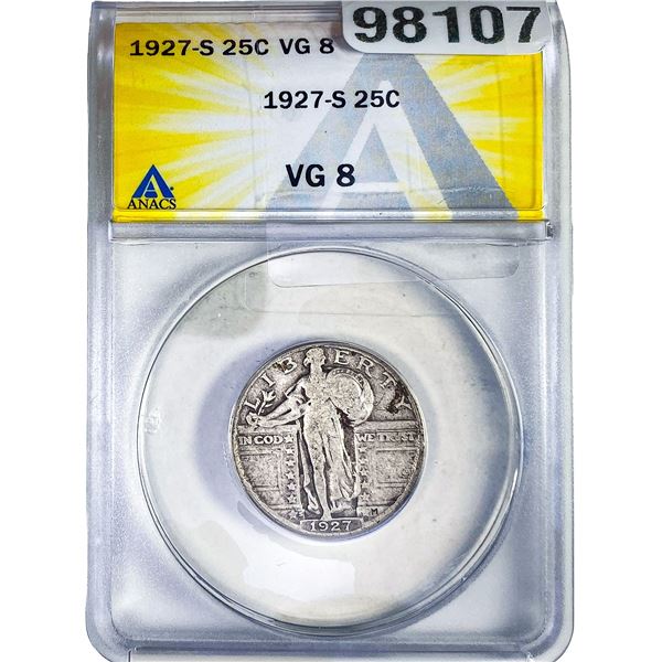 1927-S Standing Liberty Quarter ANACS VG8