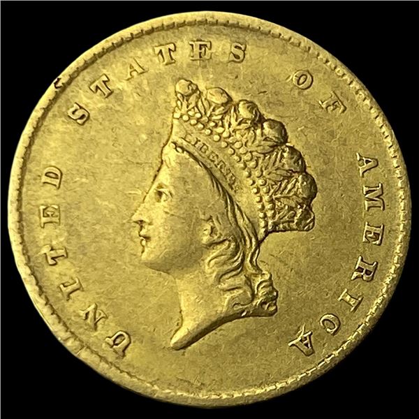 1855 Gold $1 Indian Princess Head Type 2  CLOSELY UNCIRCULATED