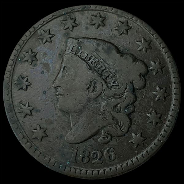 1826 Coronet Head Large Cent LIGHTLY  CIRCULATED
