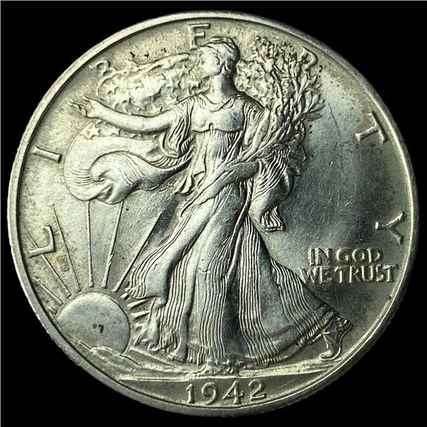 1942-D Silver Walking Liberty Half Dollar GEM  BU