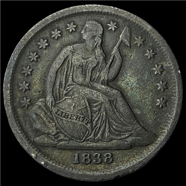 1838 Seated Liberty Dime NEARLY UNCIRCULATED