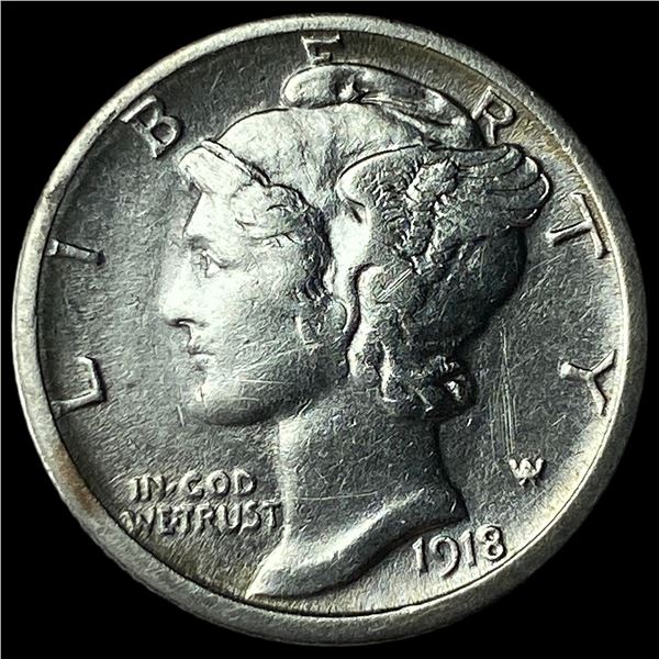 1918 Mercury Dime NEARLY UNCIRCULATED
