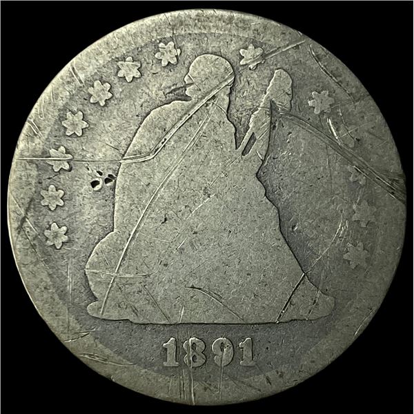 1891 Silver Seated Liberty Quarter NICELY  CIRCULATED