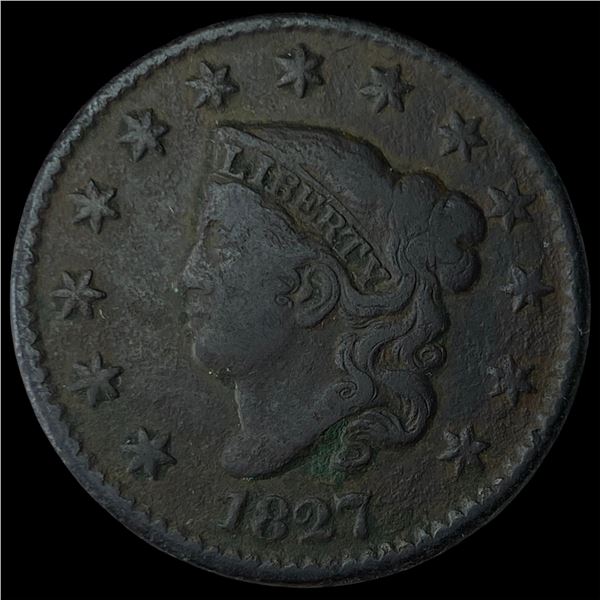 1827 Coronet Head Large Cent LIGHTLY  CIRCULATED