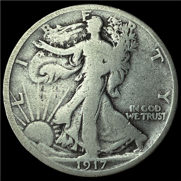 1917-D Silver Half Dollar LIGHTLY CIRCULATED