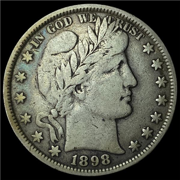 1898 Silver Half Dollar (Barber) LIGHTLY  CIRCULATED
