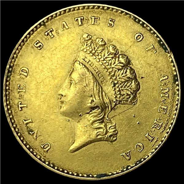 1854 Gold $1 Indian Princess Type 2 CHOICE AU