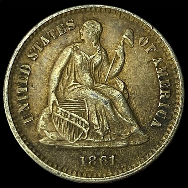 1861 Silver Half Dime CLOSELY UNCIRCULATED