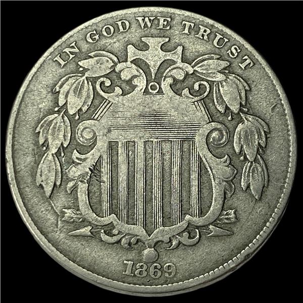 1869 Shield Nickel LIGHTLY CIRCULATED