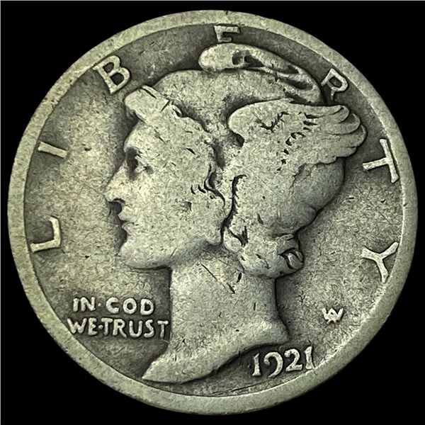 1921 Silver Mercury Dime LIGHTLY CIRCULATED