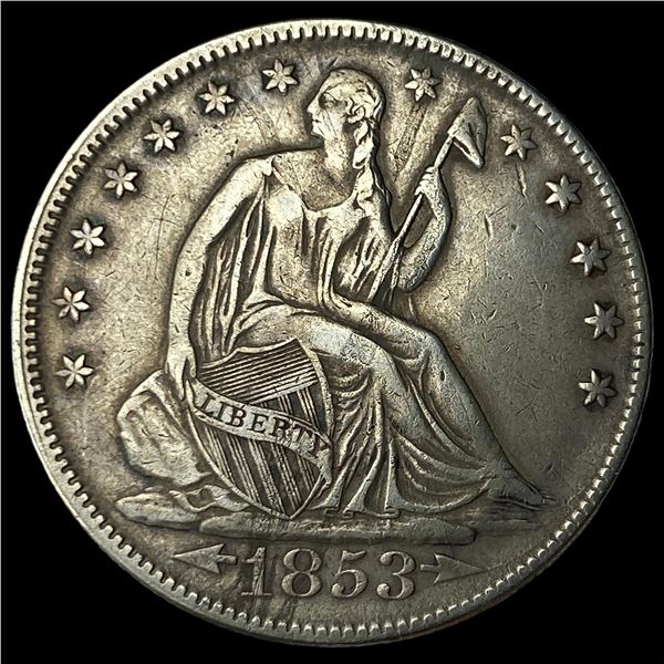 1853 Arrows Seated Liberty Half Dollar NEARLY  UNCIRCULATED