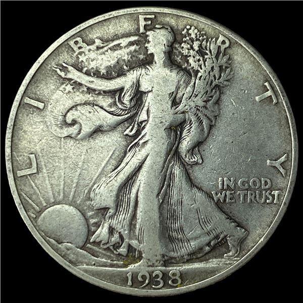 1938-D Silver Walking Liberty Half Dollar  NEARLY UNCIRCULATED